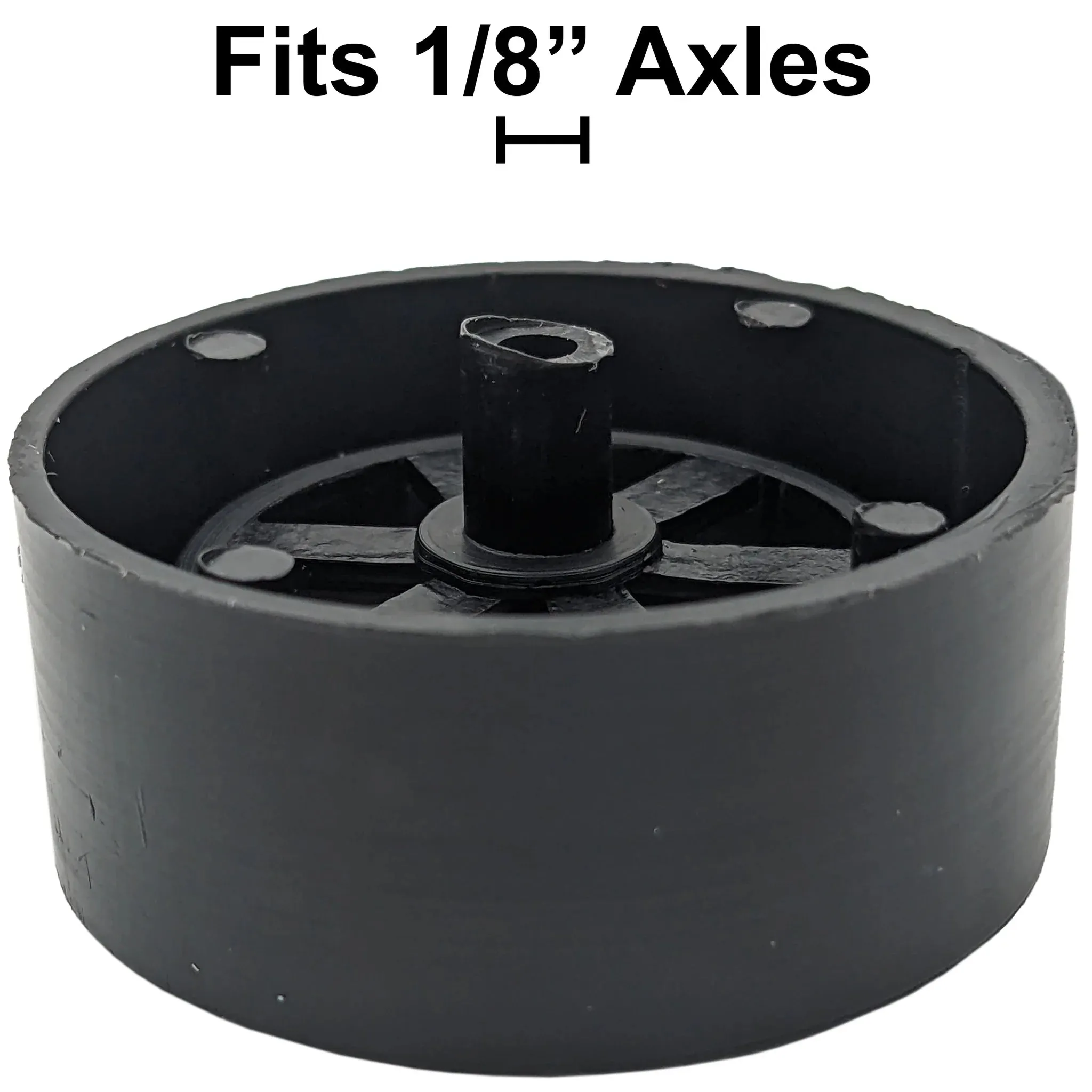 100 Pack Black 40mm Rear Wheels with Spokes for Co2 Dragsters