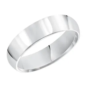 14K White Gold 6mm Comfort Fit Plain Wedding Band