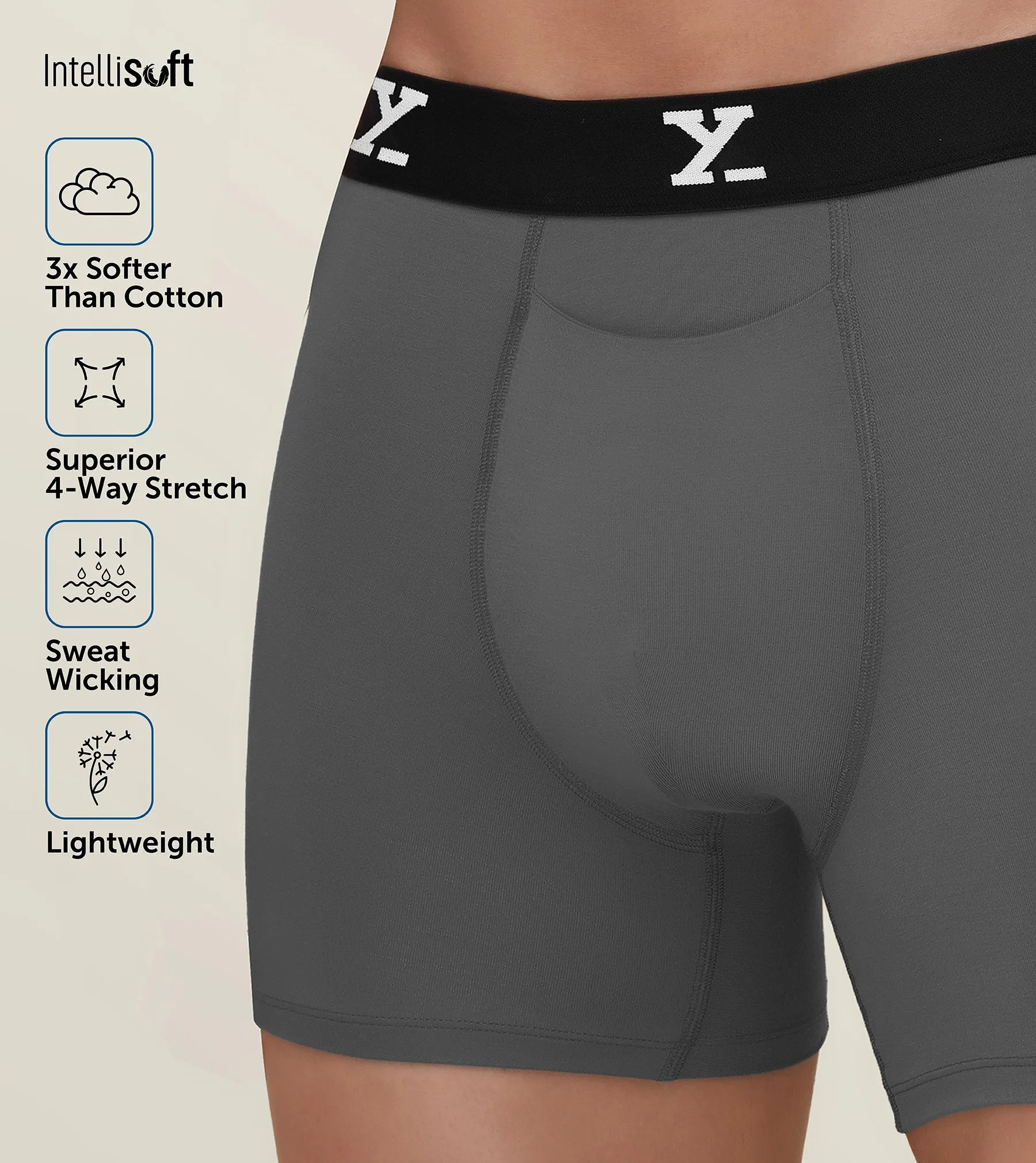 Ace Modal Boxer Briefs Charcoal Grey