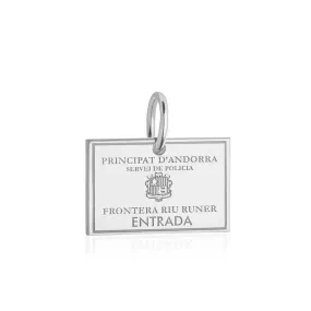 Andorra Passport Stamp Charm Silver