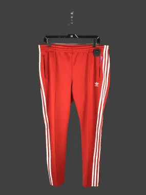 Athletic Pants By Adidas In Red & White, Size: L