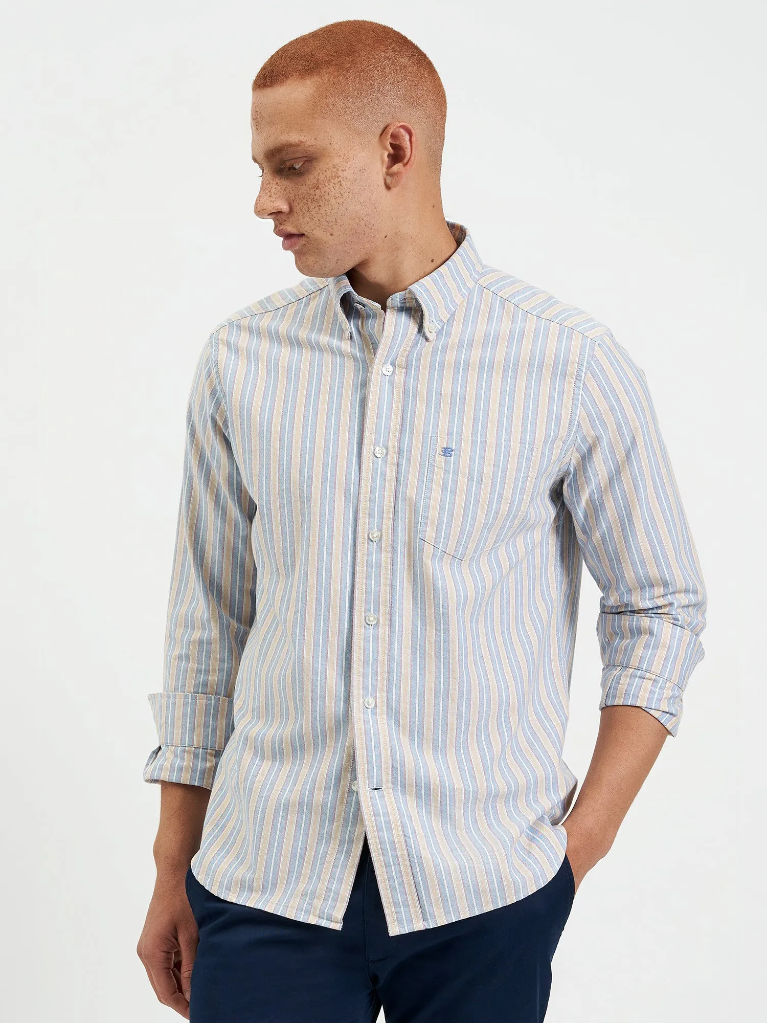 Brighton Oxford Organic Shirt - Collegiate Stripe