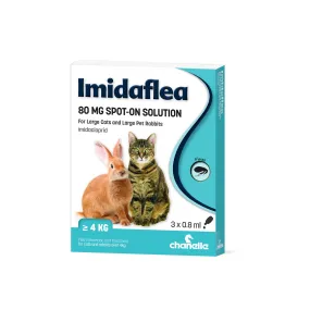 Chanelle Imidaflea 80mg Spot-On for Large Cats & Rabbits over 4kg - 3 Pipettes