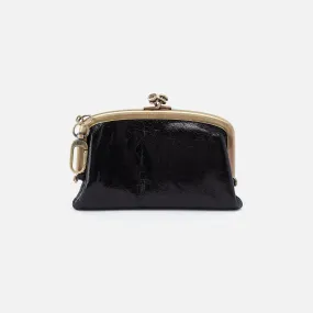 Cheer Frame Pouch In Polished Leather - Black