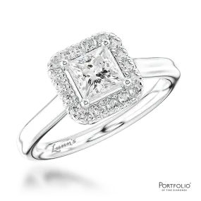 Cluster 0.40ct E SI1 Diamond Platinum Ring