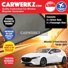 Customised Window Magnetic Sunshades for Mazda 3 Axela 2019-2020 4th Generation (BP) Japan Hatchback