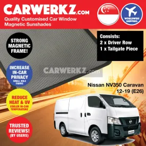 Customised Window Magnetic Sunshades for Nissan NV350 Caravan 2012-Current 6th Generation (E26) Japan Commercial Van