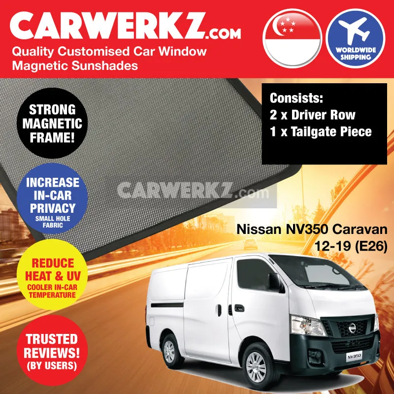 Customised Window Magnetic Sunshades for Nissan NV350 Caravan 2012-Current 6th Generation (E26) Japan Commercial Van