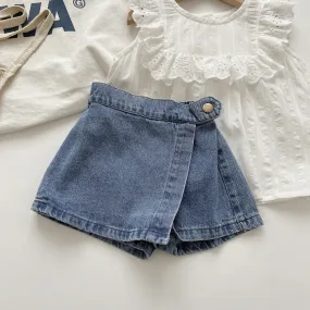 Denim Wrap Skort