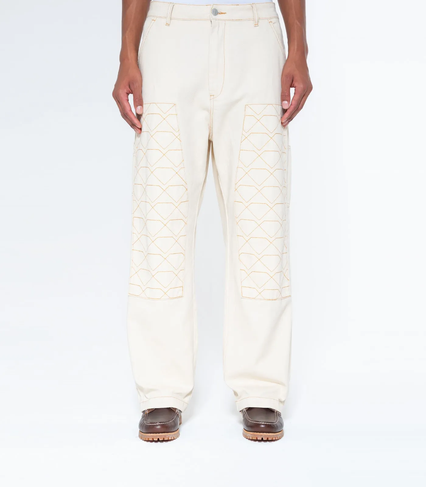 DIAMONDS & DOLLARS PAINTER PANTS - BEIGE