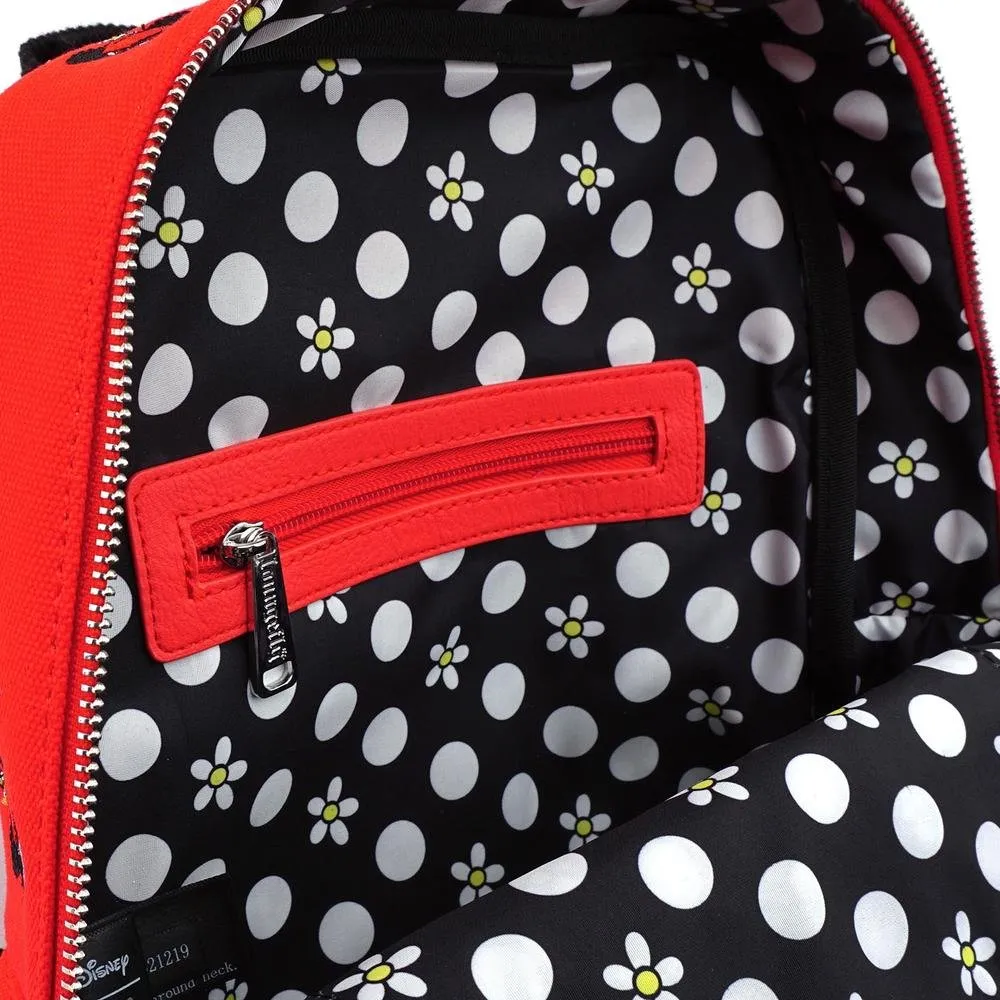 Disney Minnie Mouse Face Embroidered Canvas Mini Backpack