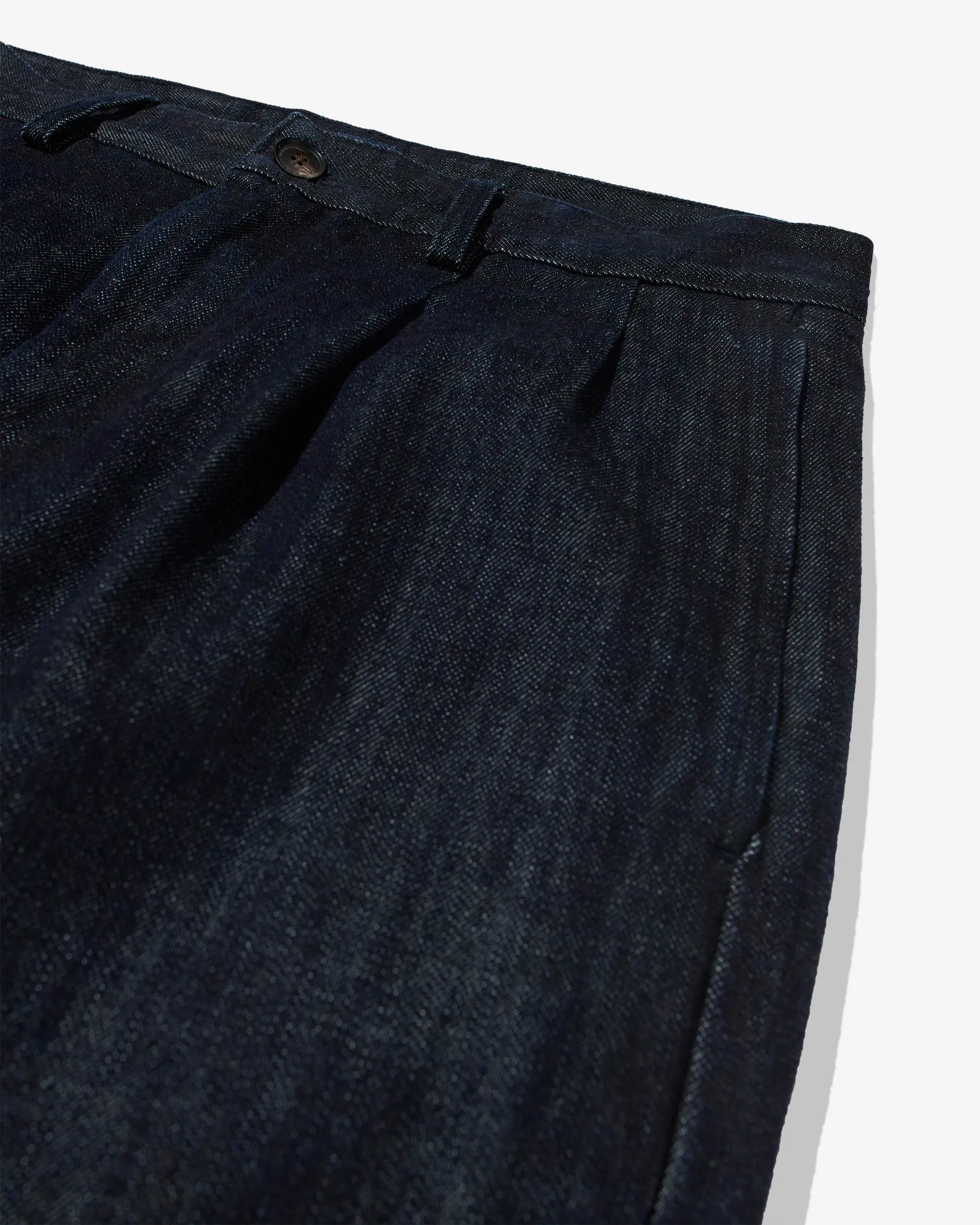 Double-Pleated Denim Pant