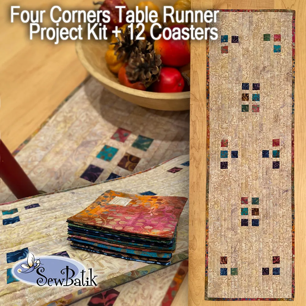 Four Corners - Precut Table Runner   12 Coasters (Fall Version)