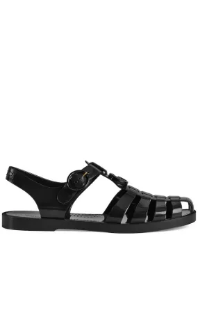 GG Logo Cut-Out Strapped Sandals