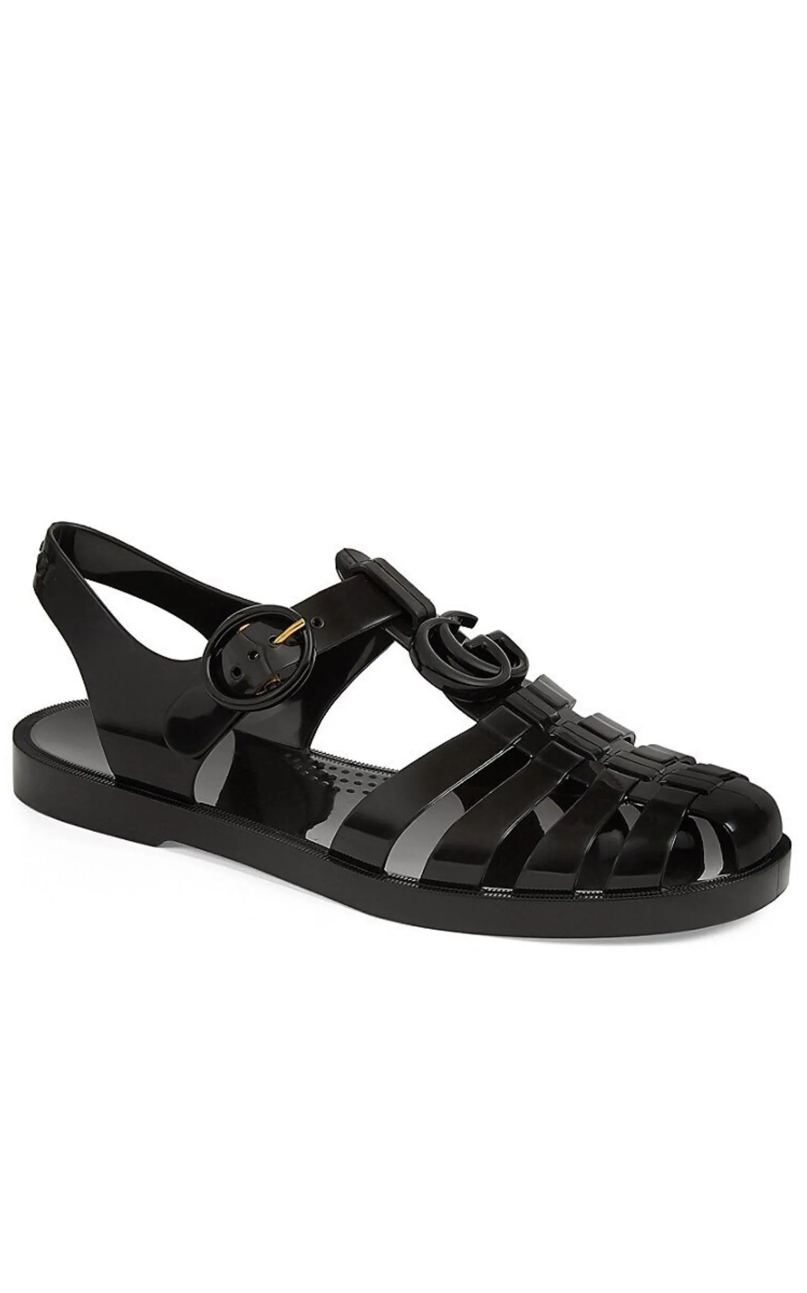 GG Logo Cut-Out Strapped Sandals