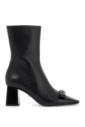 GIANNI RIBBON LEATHER ANKLE BOOTS WITH