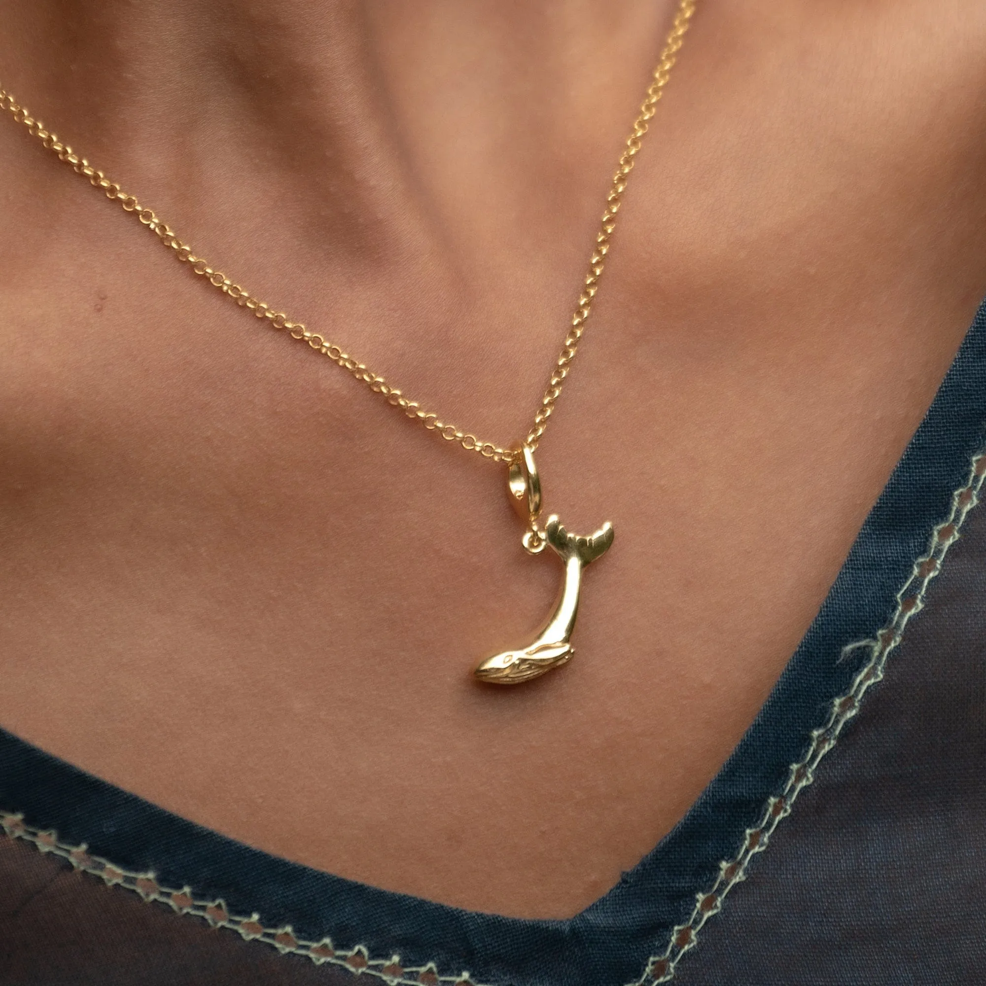 Gold Plated Whale Charm