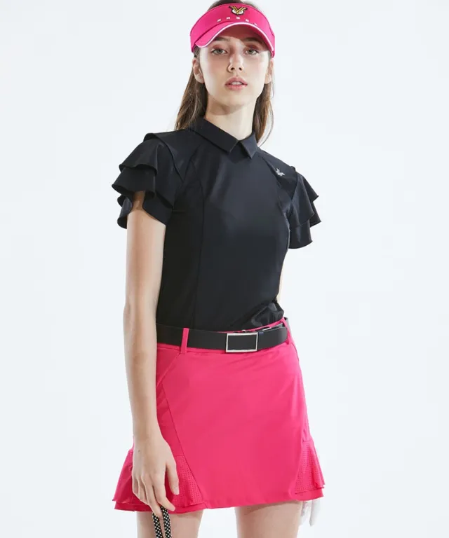 Harion Shoulder Frill Jersey Blouse