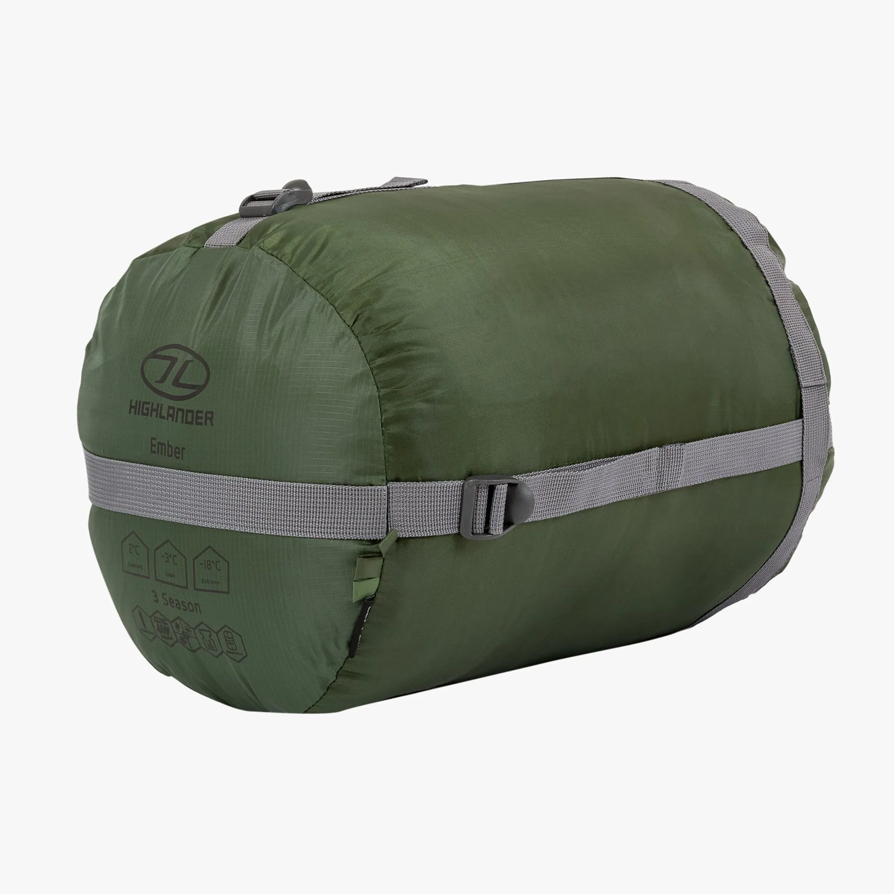 Highlander Forces Phoenix Ember 250 Mummy Sleeping Bag Olive Green