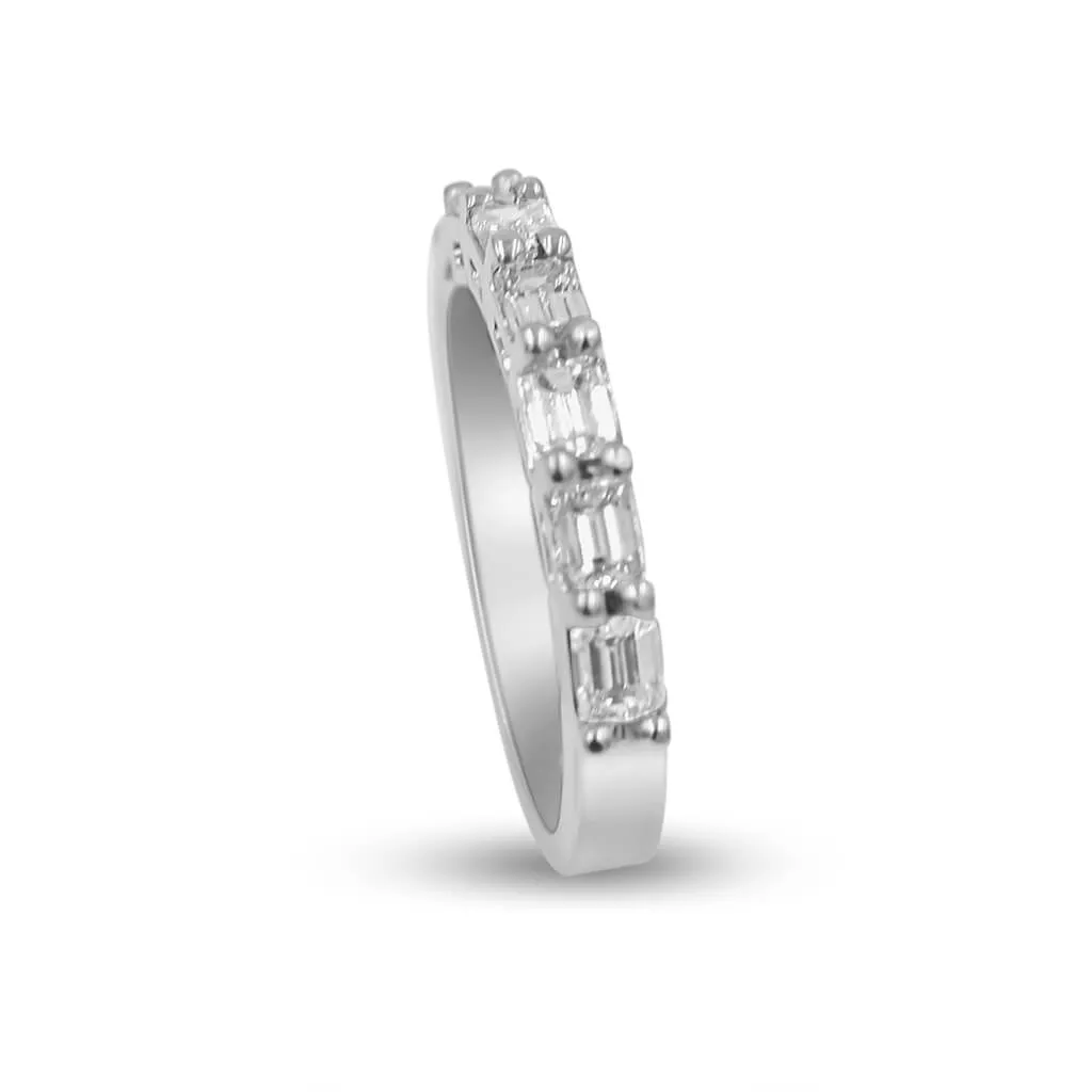 LANA | Horizontal Emeralds Diamond Wedding Band