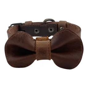 Leather Bow Tie Collar