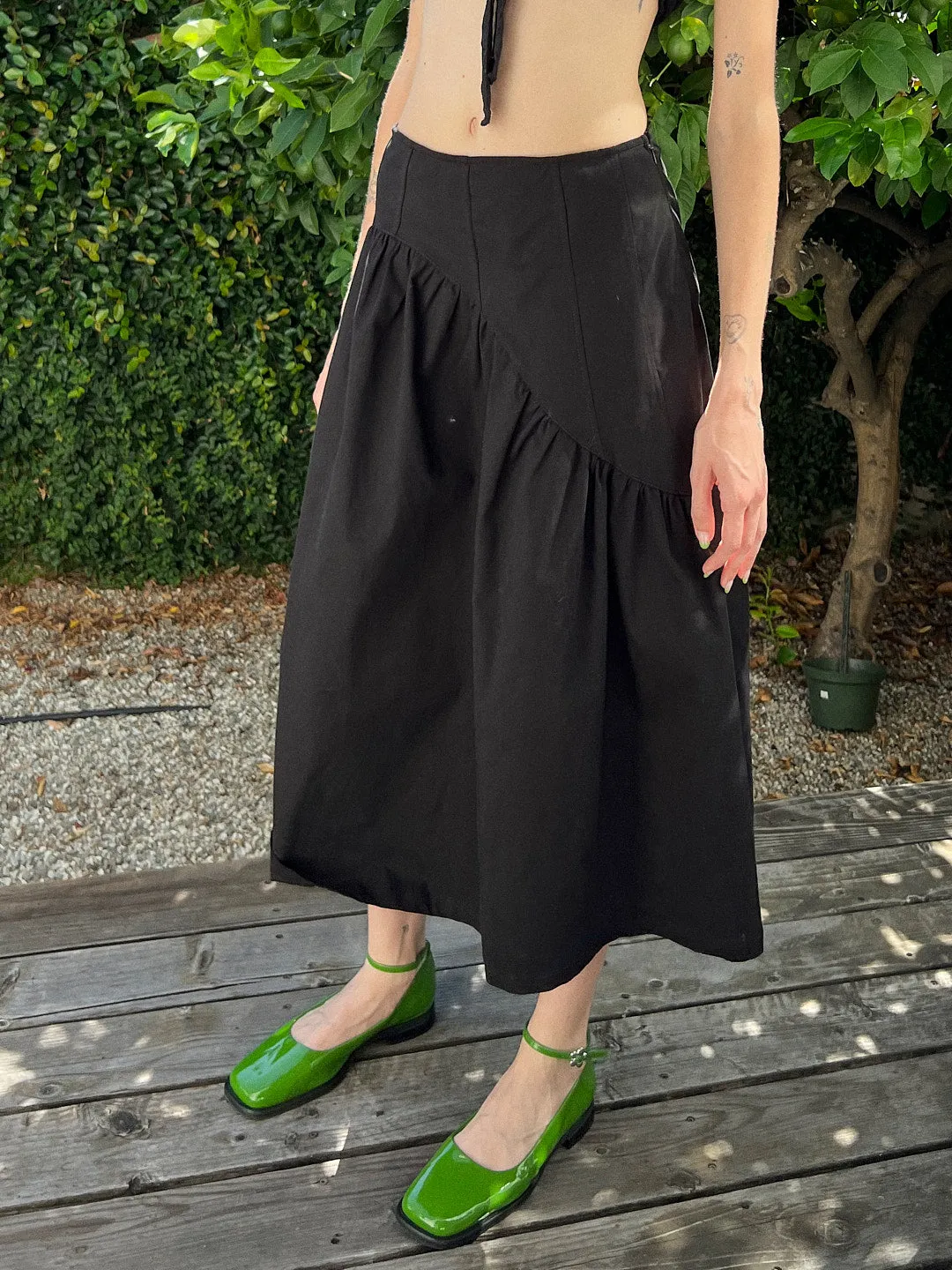 Maeve Midi Skirt - Caviar Twill