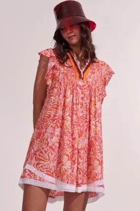 Mini Dress Sasha - Orange Tropical