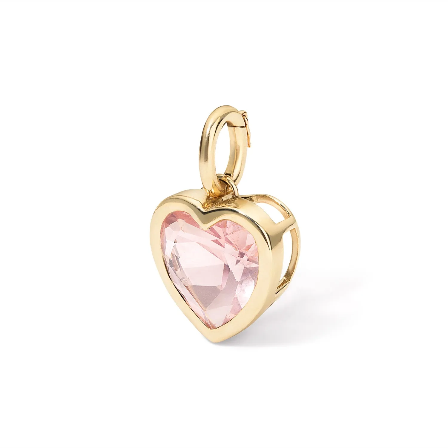 Pink Quartz Heart Charm