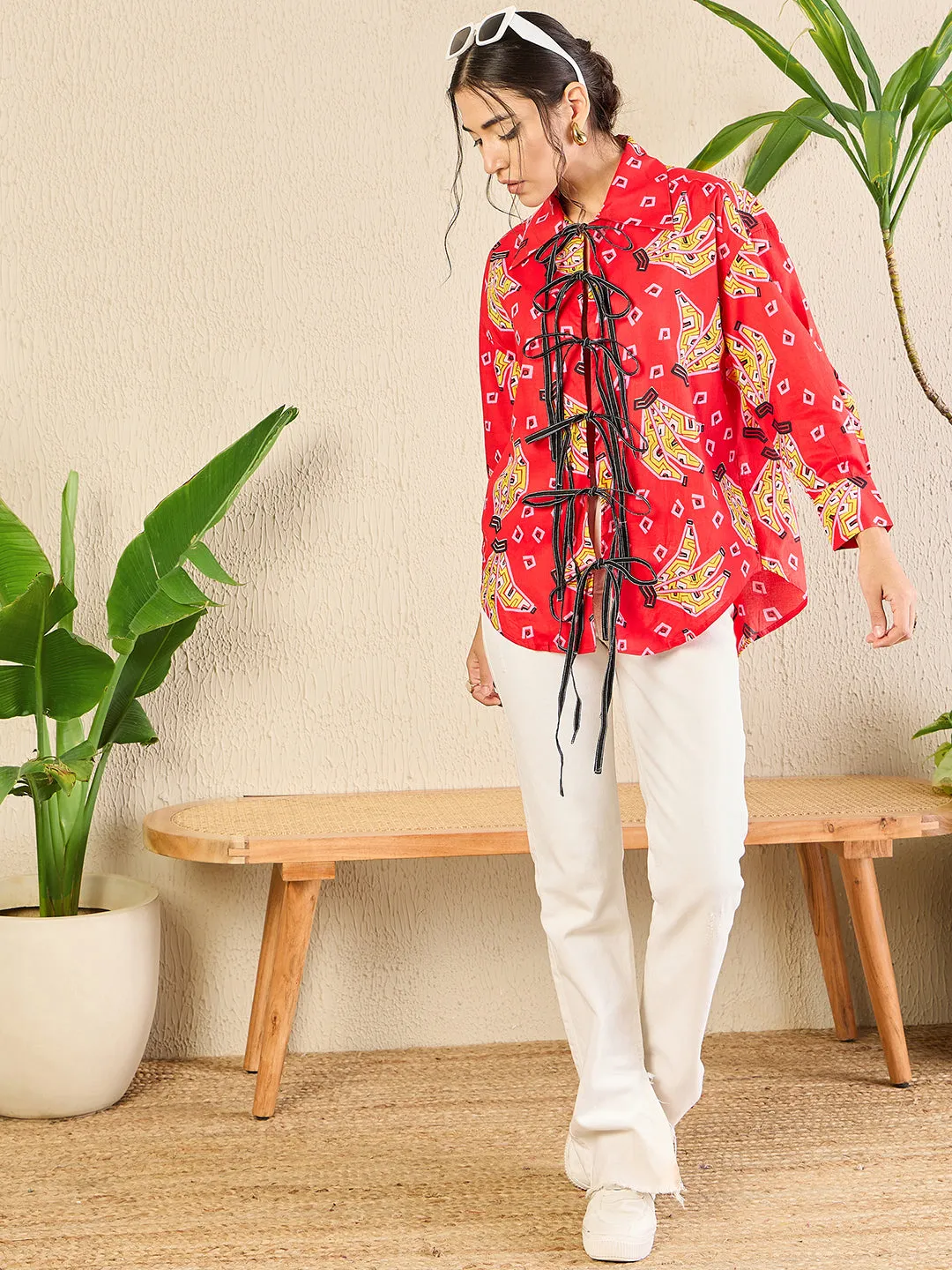 Printed Tie-Up Full Sleeve Cotton Shirt