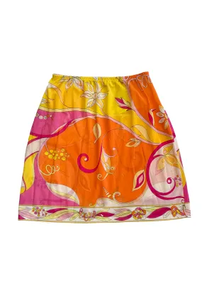 PUCCI FFR PINK AND ORANGE HALF SLIP SKIRT