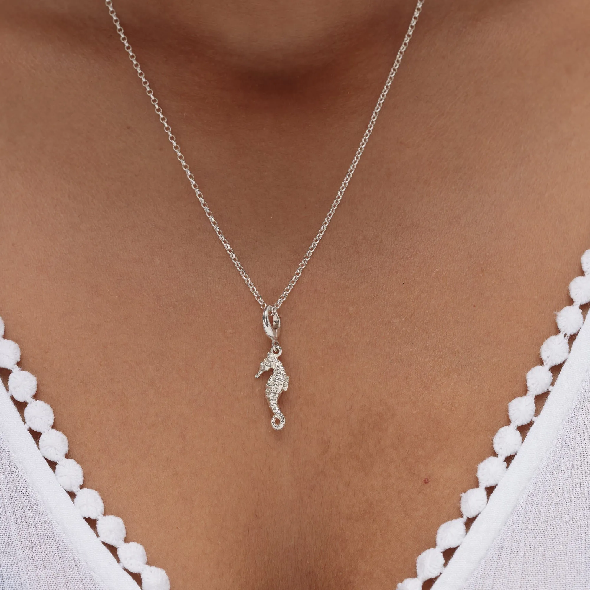 Silver Seahorse Charm