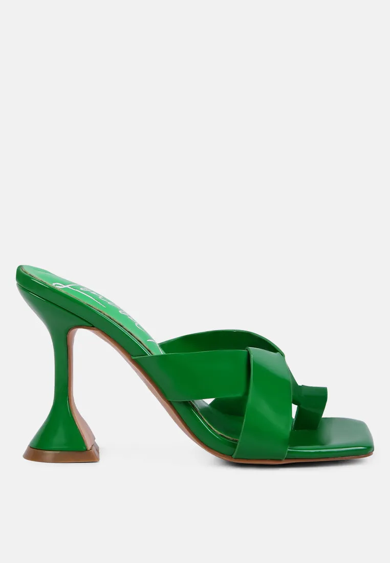 Snatched Intertwined Toe Ring Heeled Sandals By Ruw