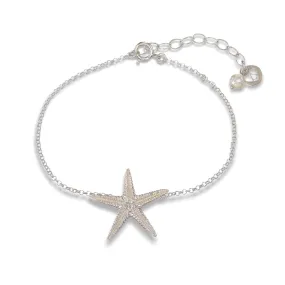 Starfish - charm bracelet - silver 925