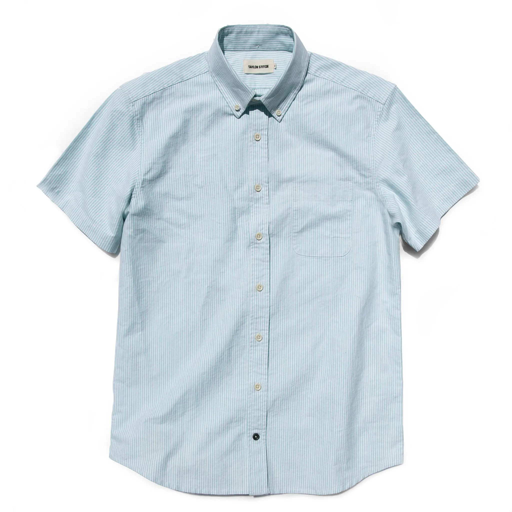 The Short Sleeve Jack in Teal University Stripe