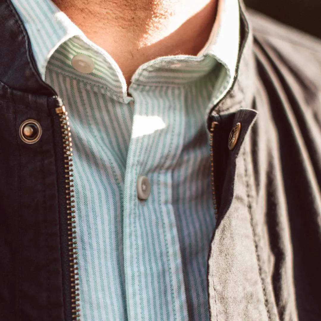 The Short Sleeve Jack in Teal University Stripe