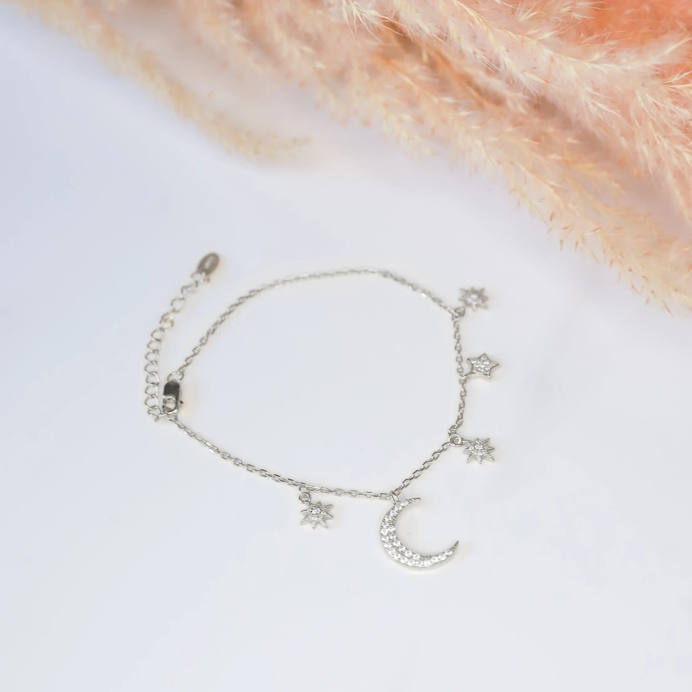 Vega Moon & Star Charm Bracelet | 925 Sterling Silver