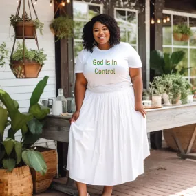 White Maxi Pleated Skirt