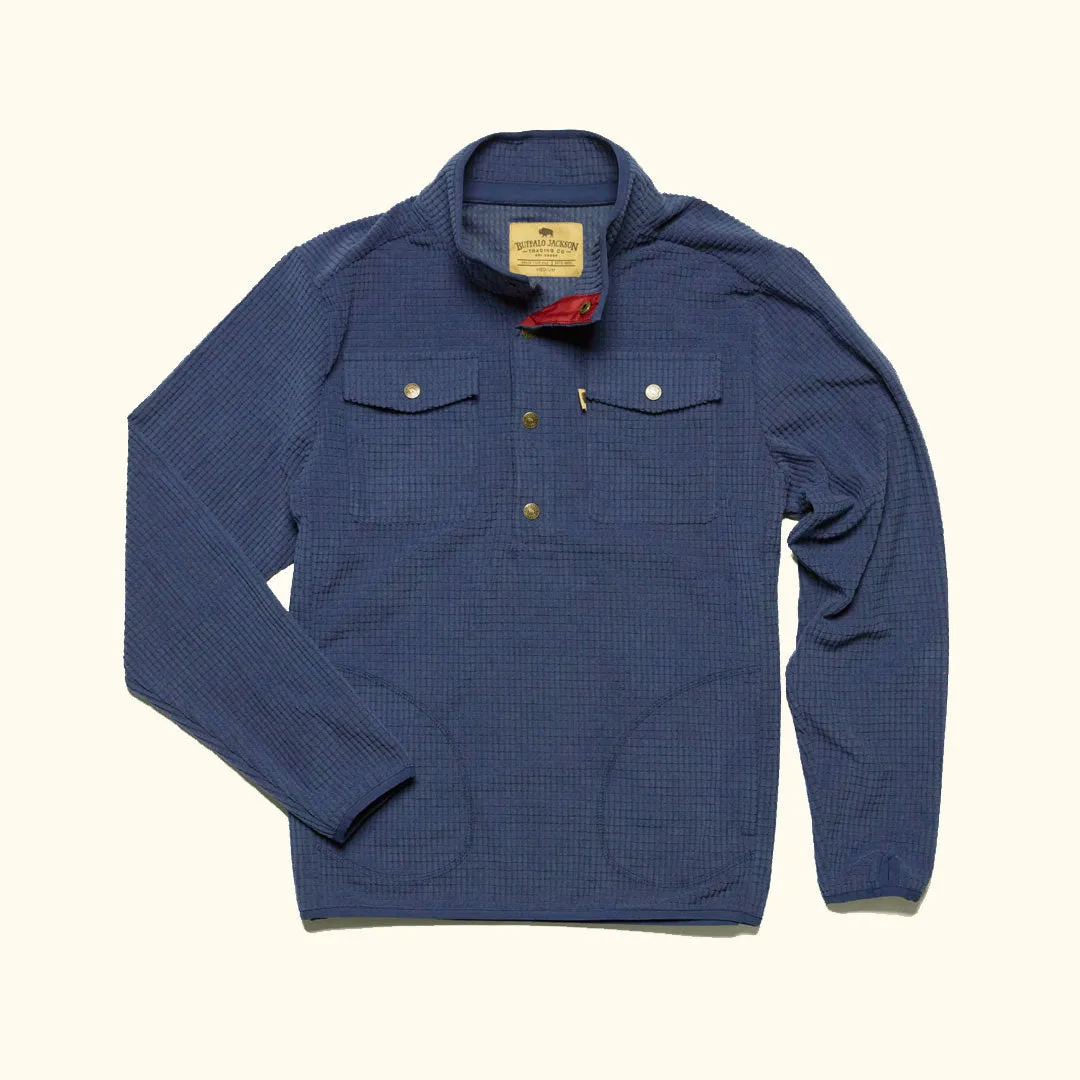 Yosemite Waffle Fleece Pullover | Mesa Blue